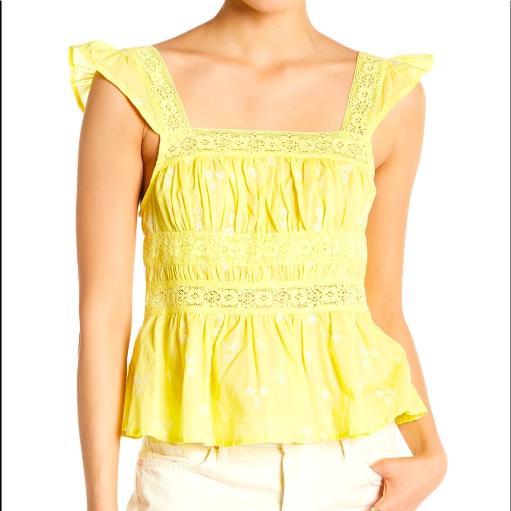 Free People Beautiful Fleurs Blouse Sz M